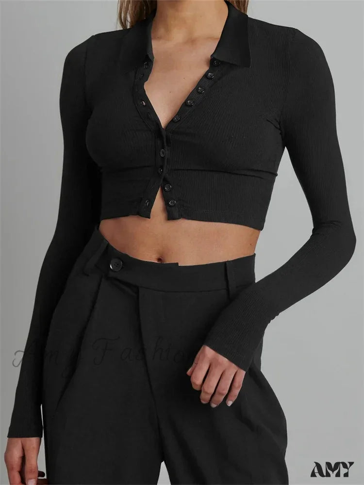 Weekend Bargains to Grab Amy Fashion - Solid Color Long Sleeve Basic Cropped Ribbed T-shirts Weekend Bargains to Grab Amy Fashion - Solid Color Long Sleeve Basic Cropped Ribbed T-shirts