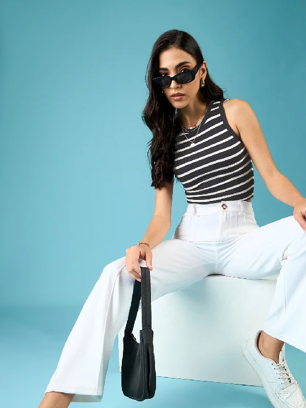 Act Fast Stretchable Ribbed Sleeveless Crop Top