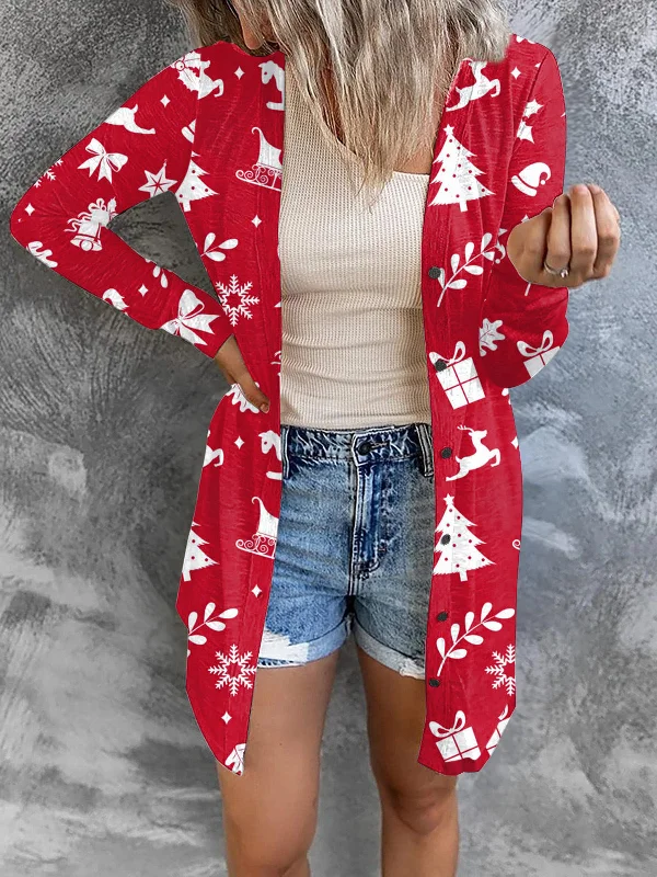 Great Deals Casual Christmas Theme Printed Long Sleeve Cardigan Wholesale Womens Clothing Great Deals Casual Christmas Theme Printed Long Sleeve Cardigan Wholesale Womens Clothing
