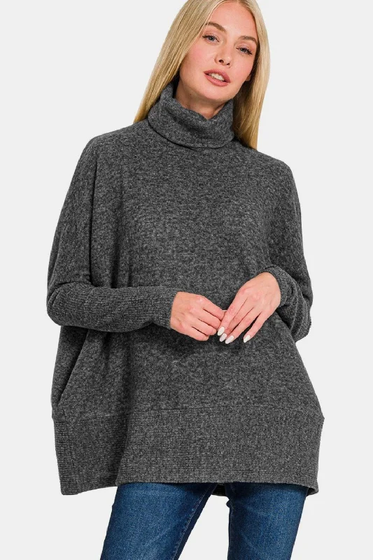 Limited Time Hacci Turtleneck Sweater - Black