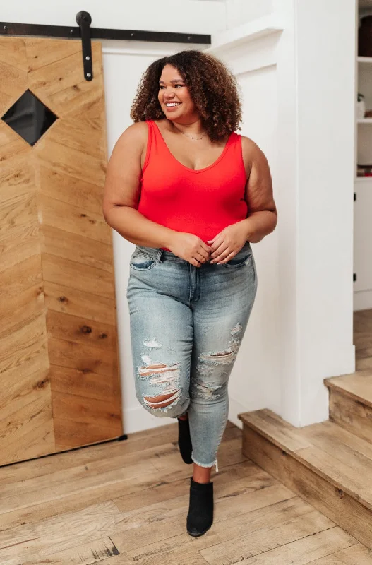 Stock Clearance Stay Easy Tank In Cherry