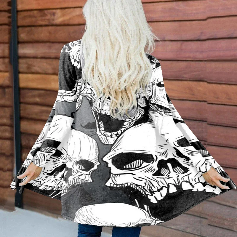 Discount Deals Casual Halloween Theme Printed Long Sleeve Jacket Wholesale Womens Clothing Discount Deals Casual Halloween Theme Printed Long Sleeve Jacket Wholesale Womens Clothing
