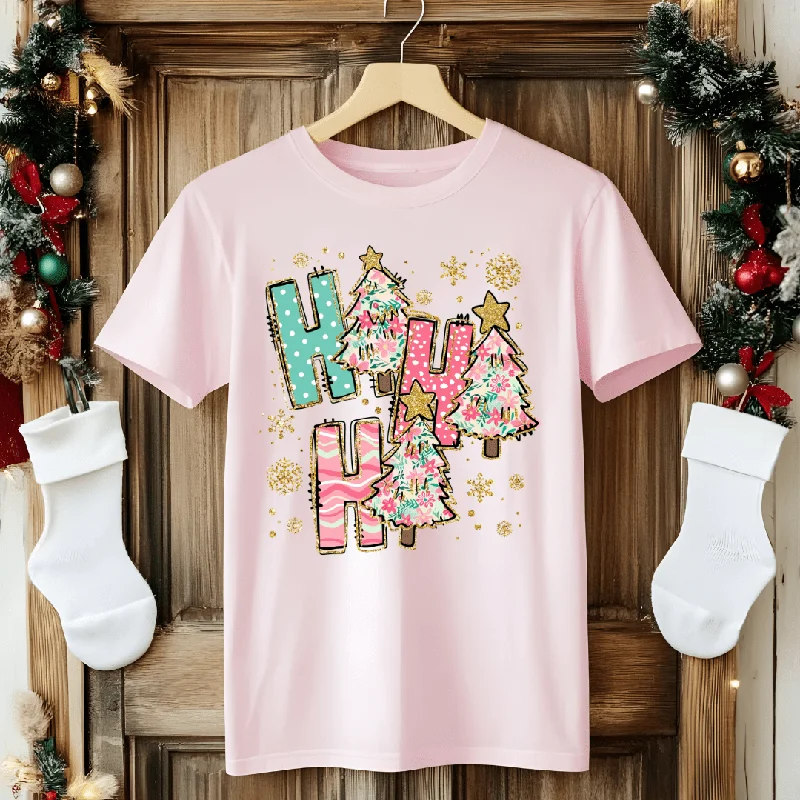 Savings Spectacular HoHoHo Tree Pink Graphic Tee