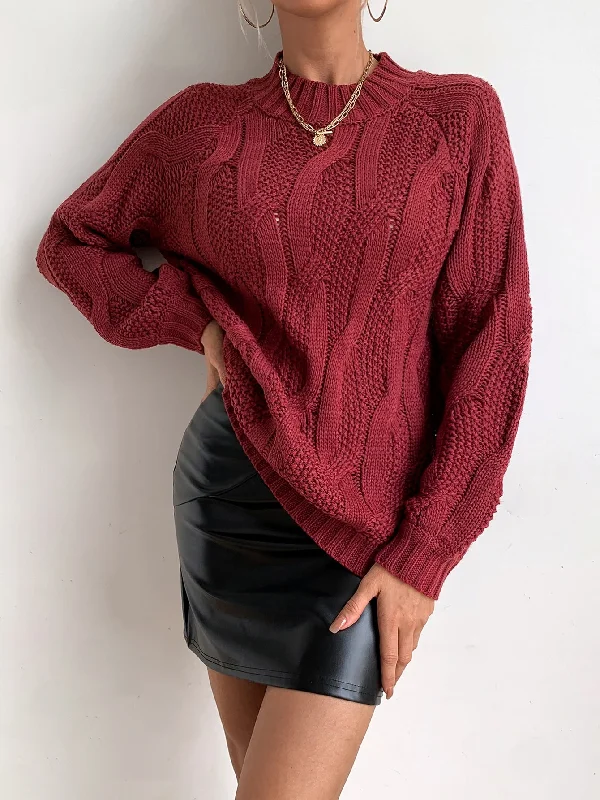 Price Slash Casual Plain Long Sleeve Round Neck Regular Women Sweater