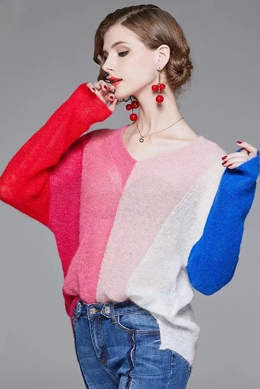 Holiday Sale Multi-Color Oversized Sweater