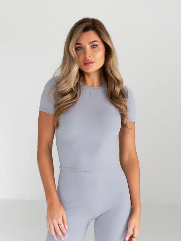 Price Blitz Alessia Cropped T-Shirt - Pale Lilac