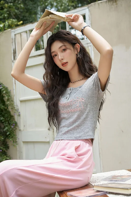 Time-Limited Offer Embroidery Design T-shirt for Women