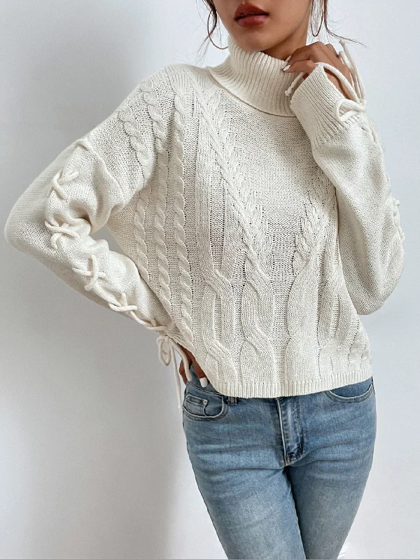 Big Savings Casual Plain Long Sleeve High Neck Regular Women Sweater