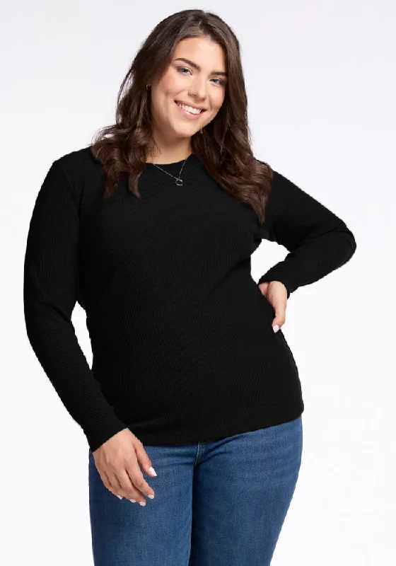 Deal Dash Hadley Ribbed Crew - Black