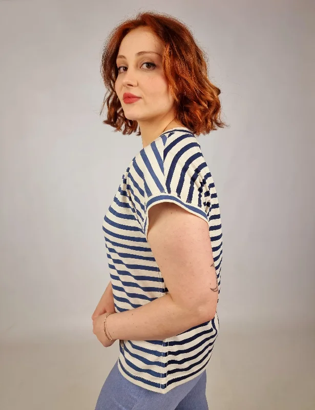 Weekend Deal Md'M Blue Stripe T shirt