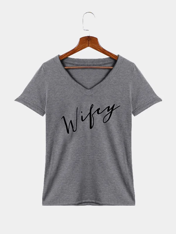 Weekend Specials You Can't Miss Custom Round Neck Letter Grey T-Shirts