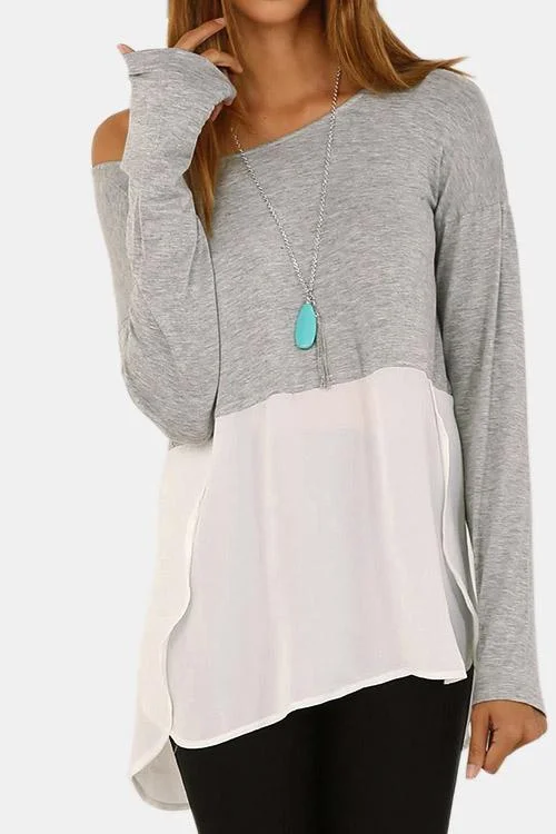 Weekend Sale: Don't Miss Out Custom Round Neck Long Sleeve Curved Hem T-Shirt