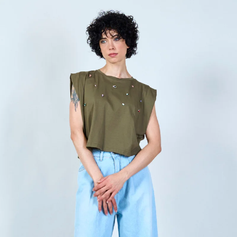 Weekend Offers You Can't Ignore Jewel embellished t-shirt wholesale