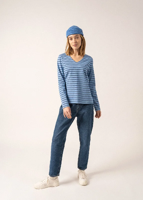 Weekend Bargains to Indulge In T-shirt Puy - à col V, en jersey de coton (OXYGENE/BLEU)