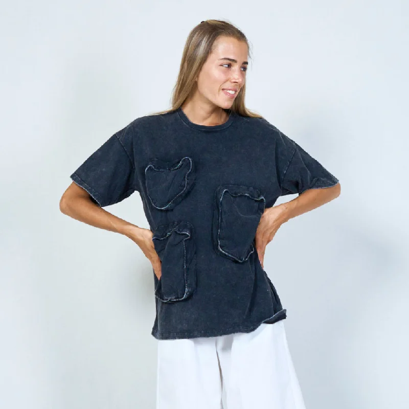 Special Savings Edgy pocket detail t-shirt wholesale