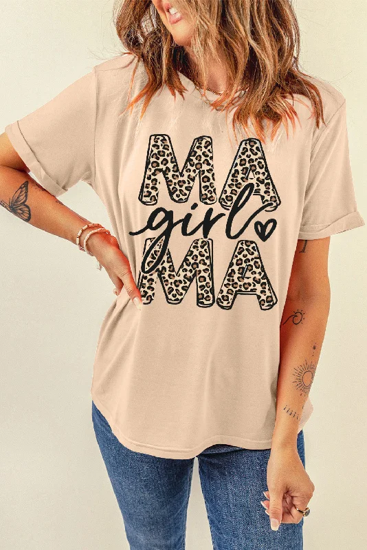 Deal Explosion MAMA GIRL Round Neck Short Sleeve T-Shirt