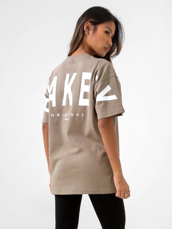 Half Price Isabel Oversized T-Shirt - Taupe