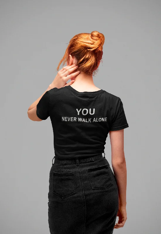 Today's Deal BTS LOGO with You Never Walk Alone (Double Sided Print)- HALF-SLEEVE T-SHIRTS