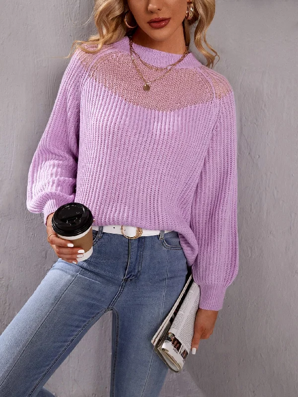 Weekend Bargains to Cherish Casual Plain Sheer Long Sleeve Stand Collar Regular Women Sweater Weekend Bargains to Cherish Casual Plain Sheer Long Sleeve Stand Collar Regular Women Sweater