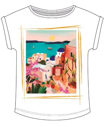 YEAR-End Clearance Md'M White Graphic Printed T Shirt