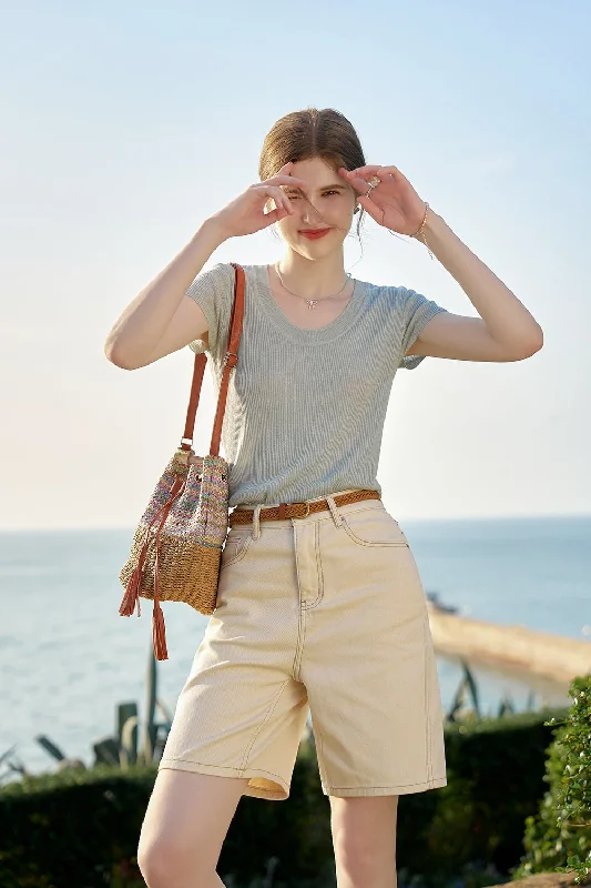 Weekend Offers That Amaze Knit T-shirt for Women