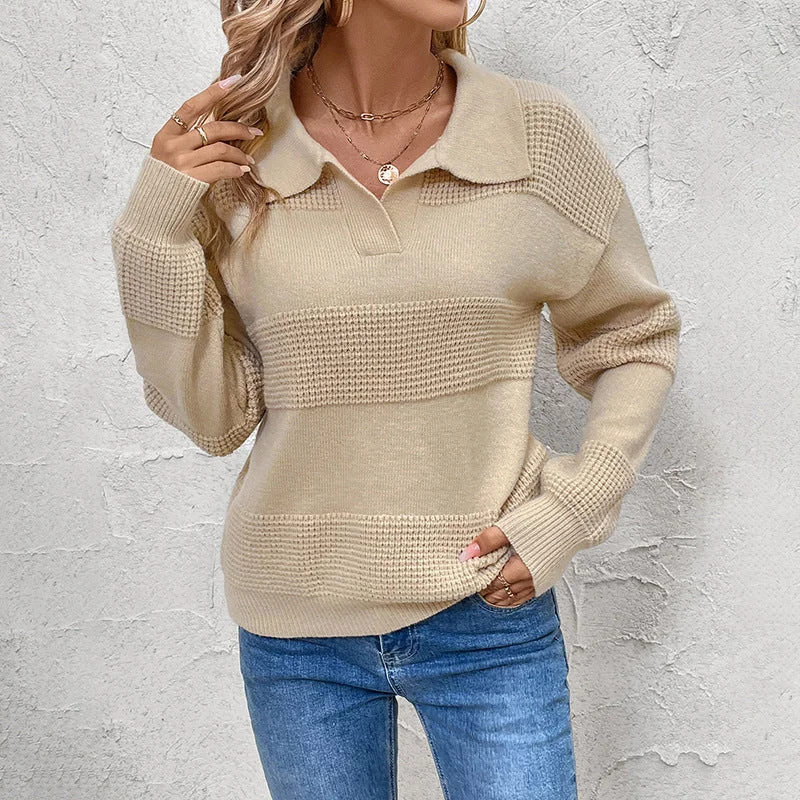Value Deals Long Sleeve Lapel Solid Color Sweater Wholesale Womens Clothing N3824082900012 Value Deals Long Sleeve Lapel Solid Color Sweater Wholesale Womens Clothing N3824082900012