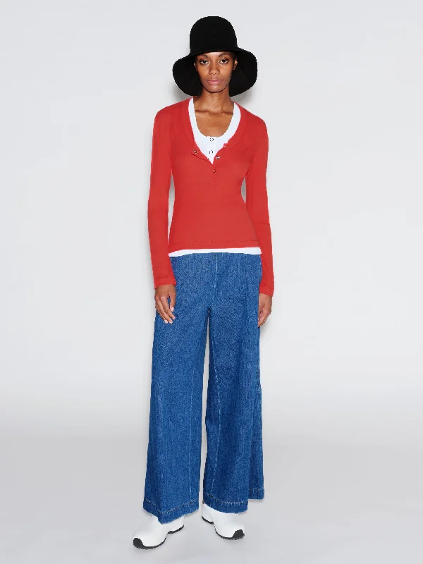 Weekend Special SCOOP NECK HENLEY TOP