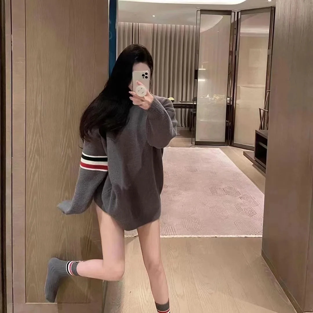 Exclusive Savings 2024 Spring women new arrival crew neck long sleeve oversize cartoon animal classic jacquard sweater jumper