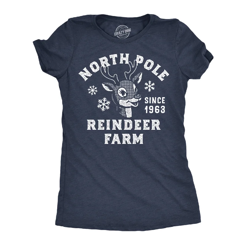 Overstock North Pole Reindeer Farm Women's T Shirt