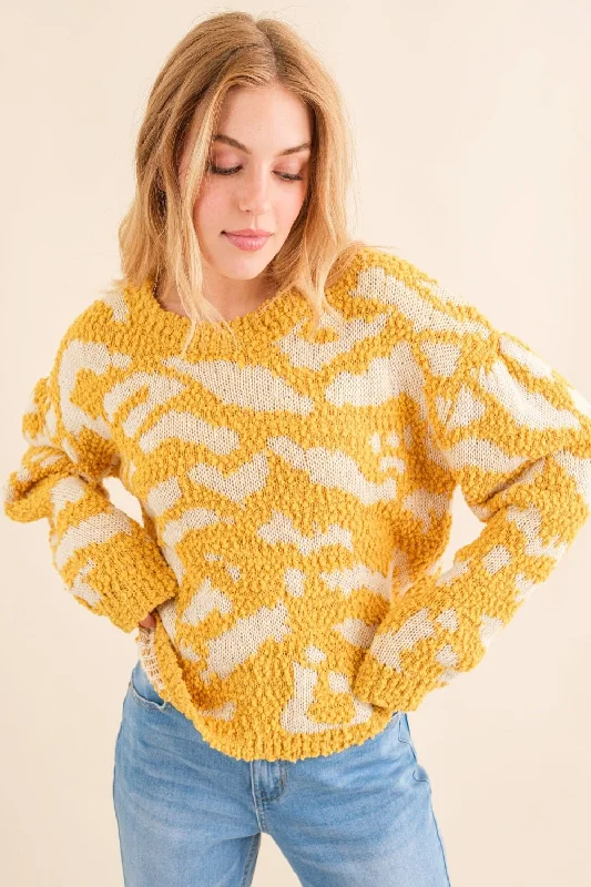 Shop Now Textured Pattern Contrast Sweater