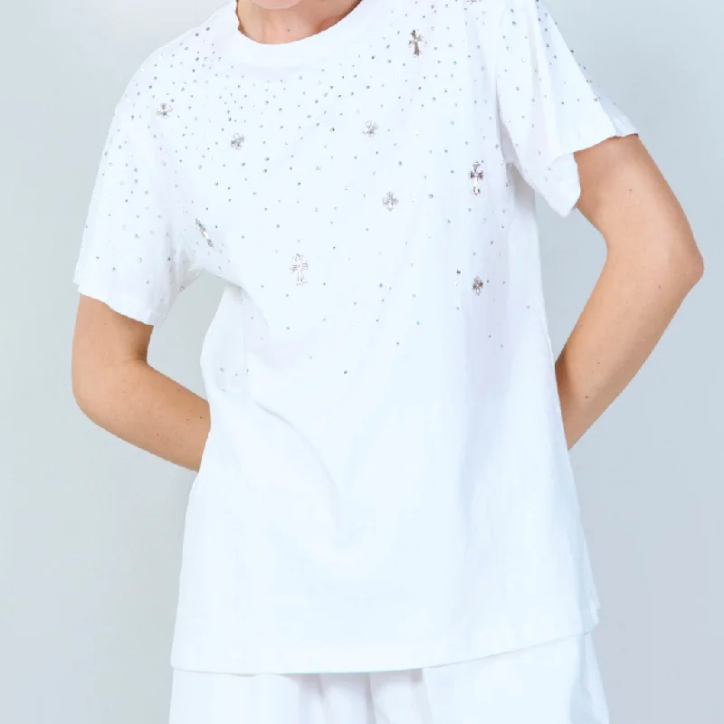 Weekend Shopping Made Better Elegant t-shirt with embellished details wholesale