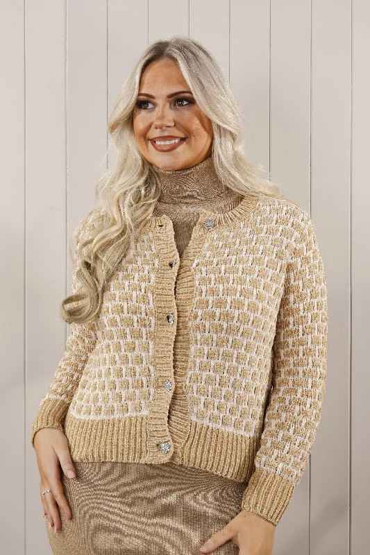 Limited Time Bronny Chenille effect cardigan Camel