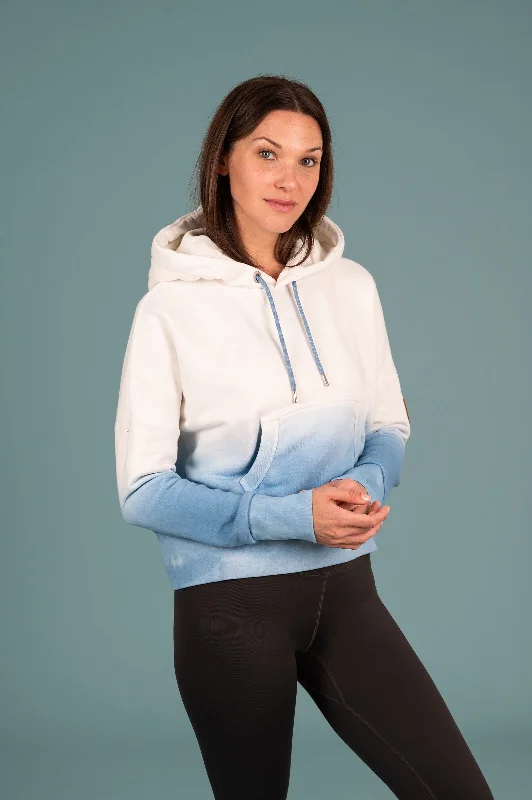Low Prices Zenni Dip Dyed Cropped Hoodie Chambray