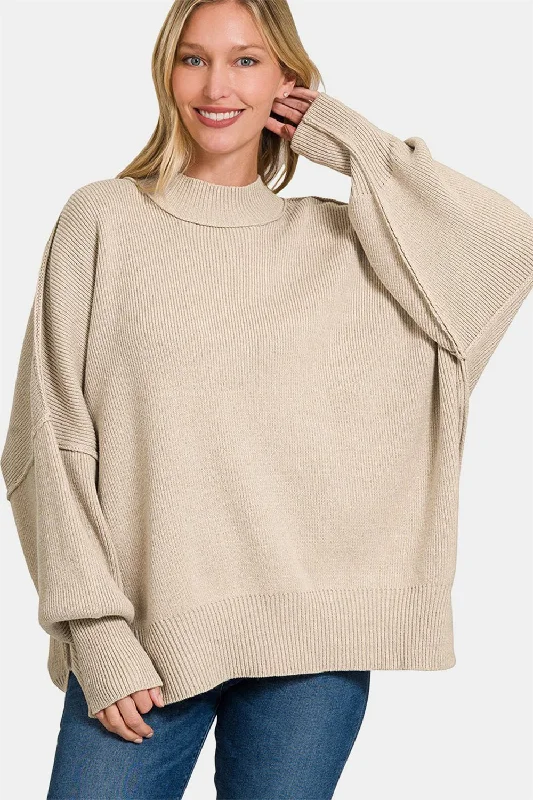 Unbeatable Deal Side Sit Oversize Sweater