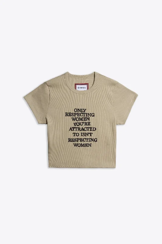 Year-End Sale Respecting Women Heavyweight Stretch Rib Mini Tee (Sand)