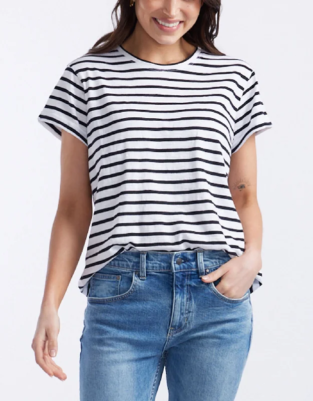 Buy Today Turn Back T-Shirt - White/Black Stripe