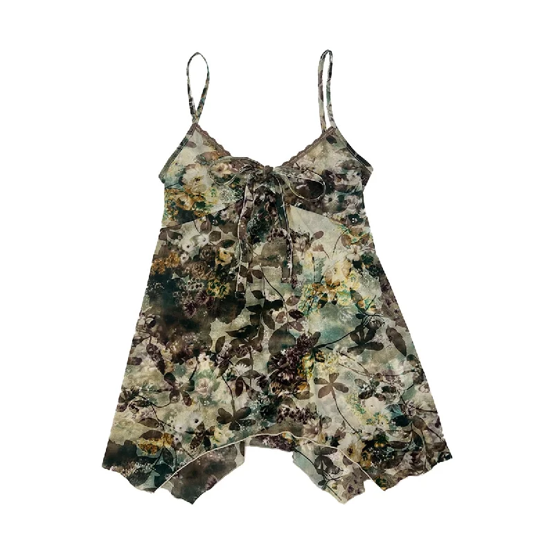 Don't Miss Pattern Ribbon Asymmetrical Camisole