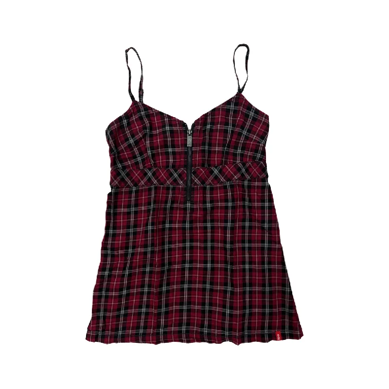 Price Cut Checked Zip Up Camisole