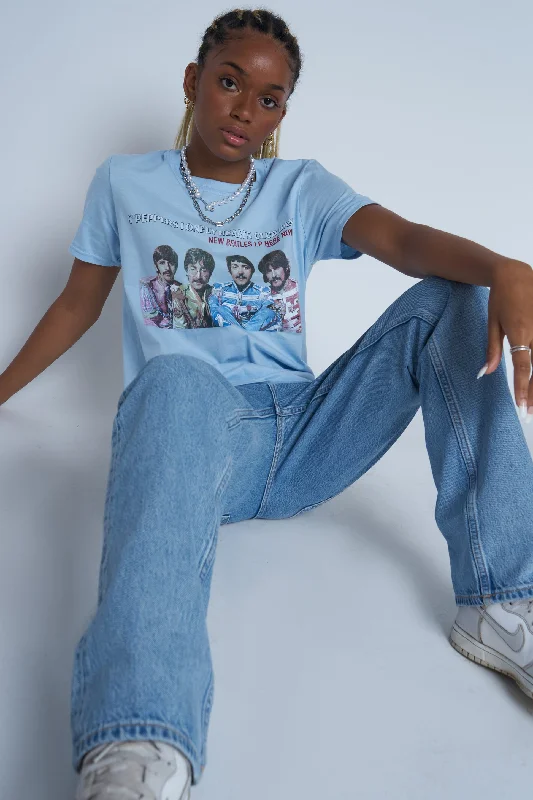 Hurry In Daisy Street Licensed Relaxed T-Shirt With The Beatles Print