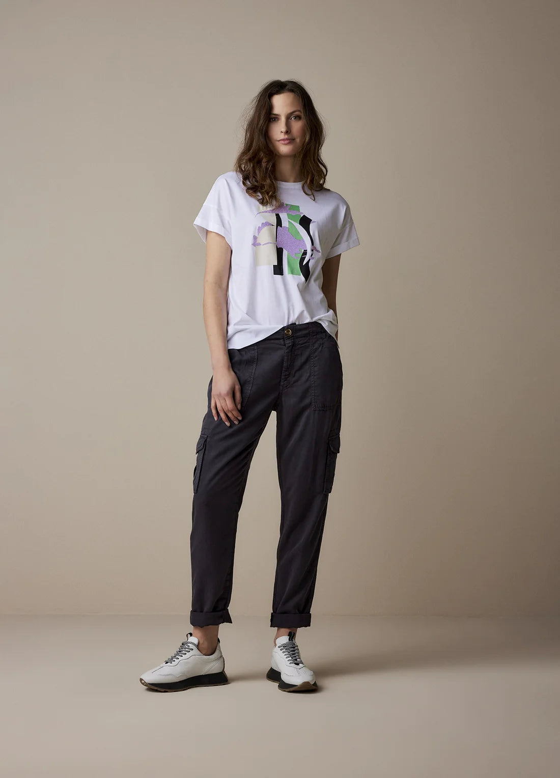 Instant Discount Summum Soft Emerald Colourblock Graphic Tee
