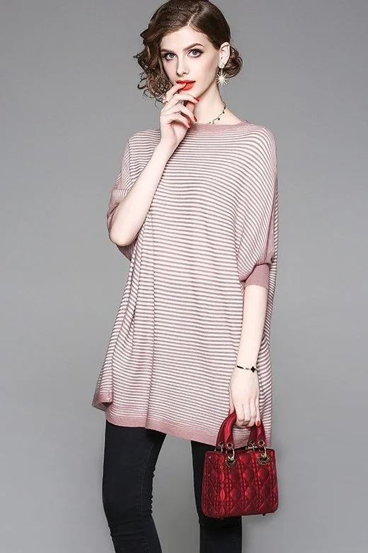 Doorbuster Deal Striped Dolman Sleeve Wool Sweater