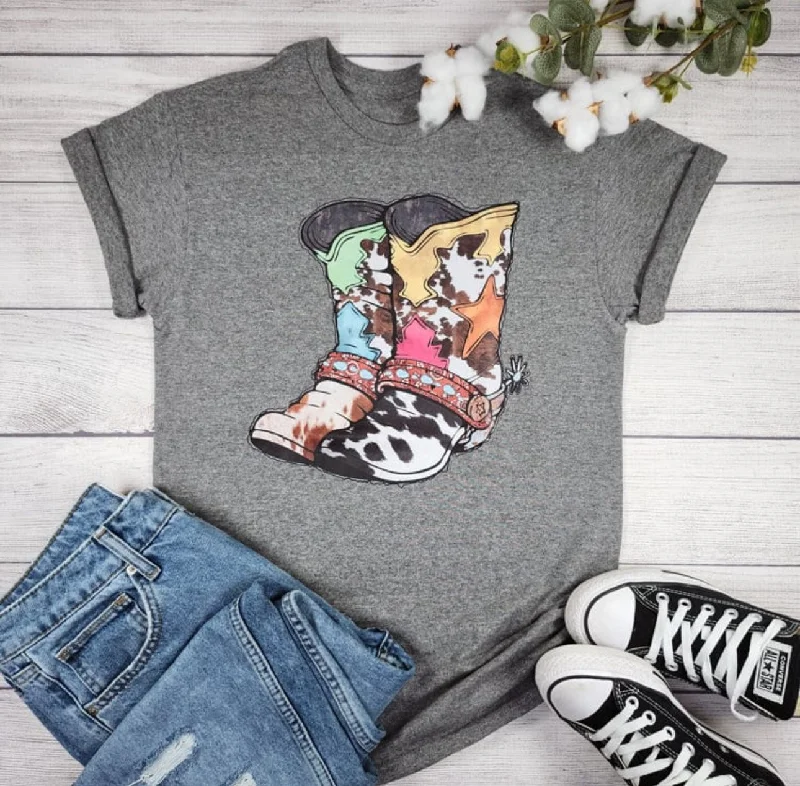 Reduced Prices Cow Boots Graphic Tee