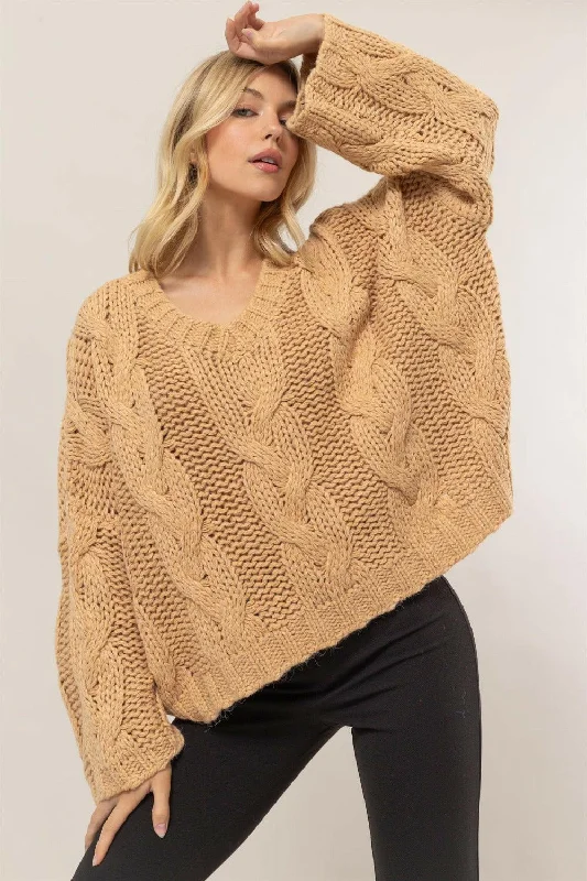 Weekend Sale: Don't Miss Out HYFVE Cable Knit V-Neck Sweater