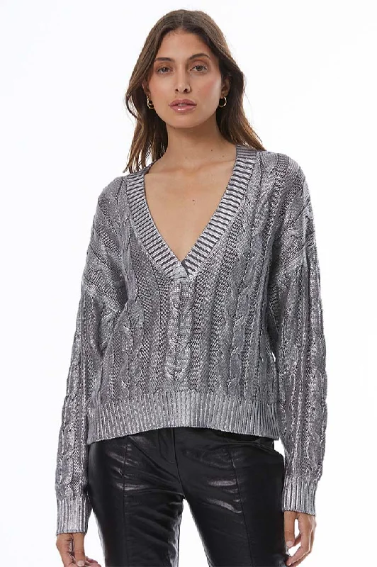 Year-End Sale Ellery Cable Sweater // Coal Foil ~ NO RETURNS