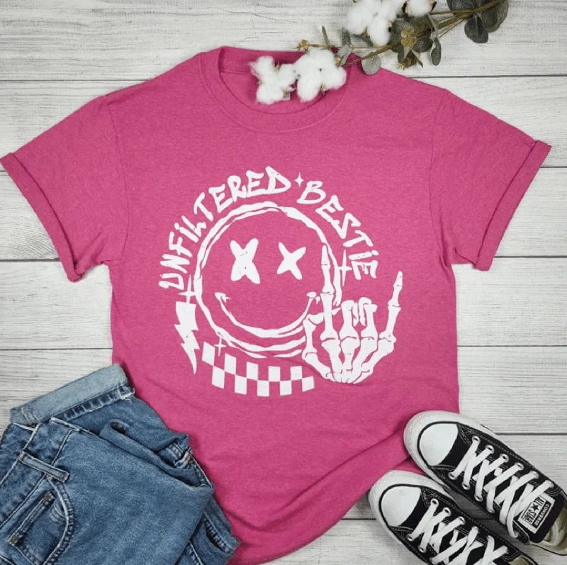 Factory Direct Sale Unfiltered Bestie Graphic T-shirt