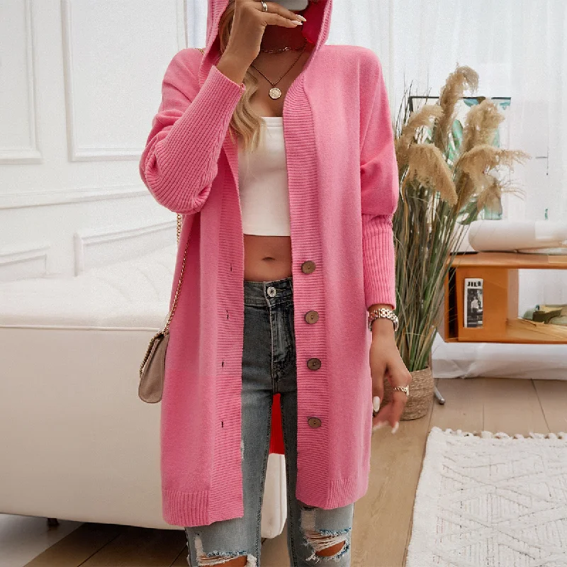 Deal Dash Casual Loose Cardigan Button-Down Hooded Sweater Jackets Wholesale Womens Clothing N3824073100086 Deal Dash Casual Loose Cardigan Button-Down Hooded Sweater Jackets Wholesale Womens Clothing N3824073100086