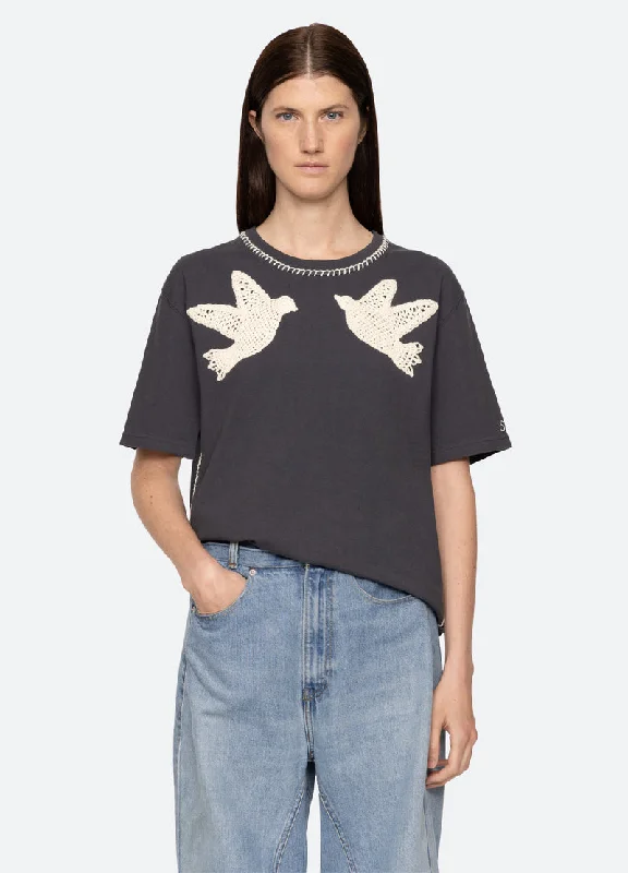 Crazy Deal Tshirt Sally Crochet T- Rs25-119 Charcoal