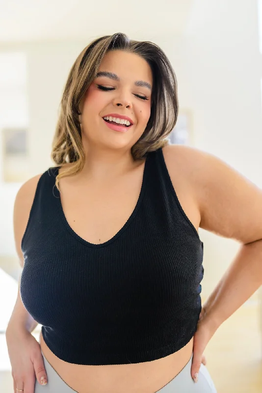 Stock Clearance Tell Me More Crop Tank In Black