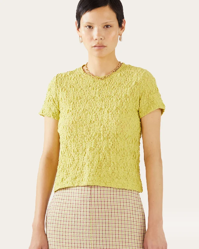 Online Only Adina T-shirt Lace Floral Lime