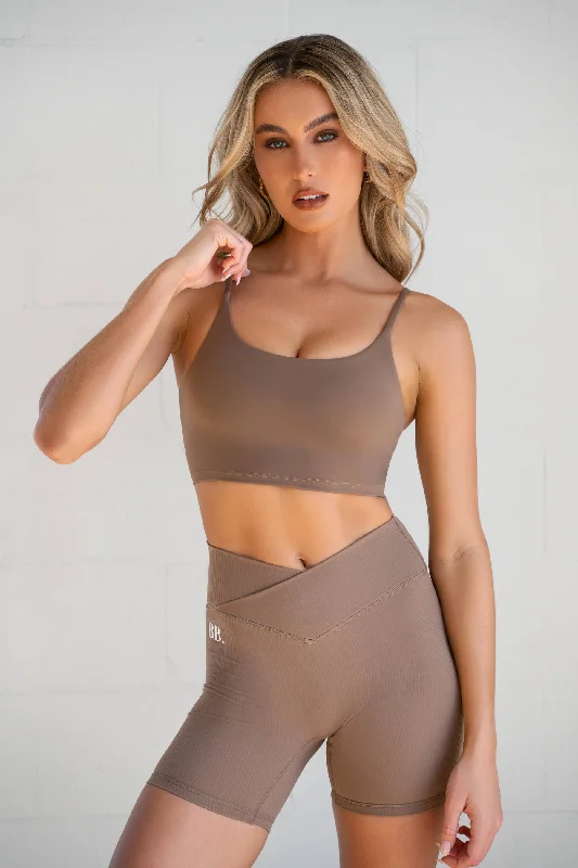Savings Galore Sculpting Cropped Cami in Tan